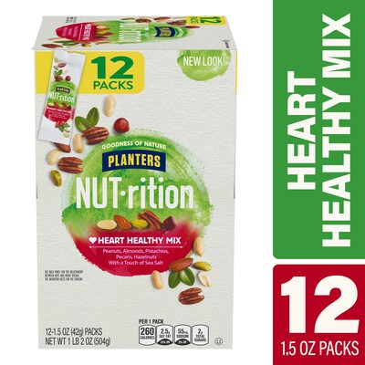 Planters NUT-rition Heart Healthy Mixed Nuts, 1.5 oz., 12 Bags/Pack (220-00496)