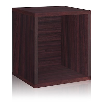 Way Basics 15.5H x 13.4W Eco Modular Tall Stackable Storage Cube Modern Cubby Organizer, Espresso Wood Grain (BS285340390EO)