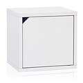 Way Basics 12.6H x 13.4W Stackable Modular Connect Eco Storage Cube with Door, White (C-DCUBE-WE)