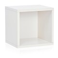 Way Basics 12.6H x 13.4W Stackable Connect Open Cube Modular Modern Eco Storage System, White (C-OCUBE-WE)