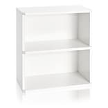 Way Basics 24.7H Webster 2-Shelf Bookcase Organizer and Modern Eco Storage Shelf Unit, White (WB-2S