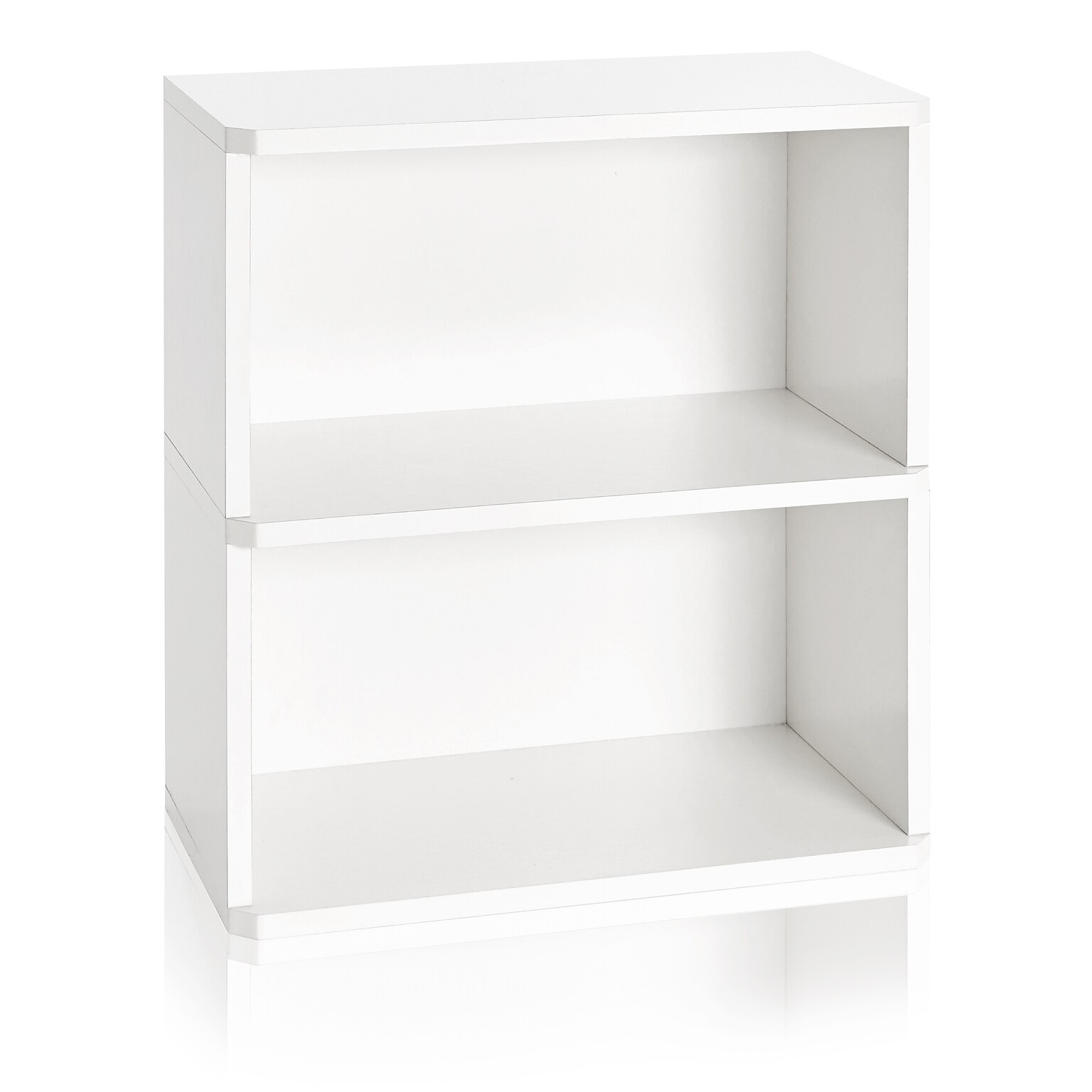 Way Basics 24.7H Webster 2-Shelf Bookcase Organizer and Modern Eco Storage Shelf Unit, White (WB-2SHELF-WE)