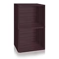 Way Basics 29.1H Record Storage Cube and LP Record Album Modern Eco Shelf, Espresso Wood Grain (WB-