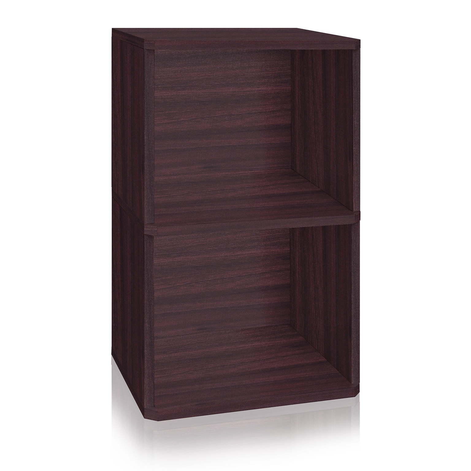 Way Basics 29.1H Record Storage Cube and LP Record Album Modern Eco Shelf, Espresso Wood Grain (WB-2LP-EO)