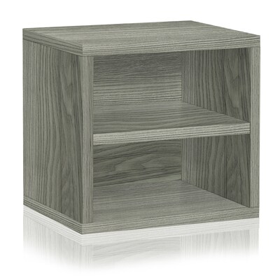 Way Basics Connect 12.6" x 13.4" Cube Storage with Shelf, Gray (C-SCUBE-GY)