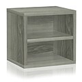 Way Basics Connect 12.6 x 13.4 Cube Storage with Shelf, Gray (C-SCUBE-GY)