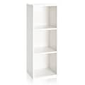 Way Basics 36.8H Wynwood 3-Cube Narrow Bookcase Organizer and Modern Eco Storage Shelf Unit, White