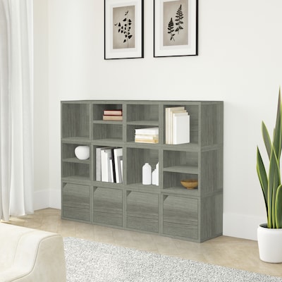 Way Basics Connect 12.6" x 13.4" Cube Storage with Shelf, Gray (C-SCUBE-GY)