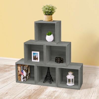 Way Basics Eco Stackable Storage Cube Organizer Unit with Shelf, Black