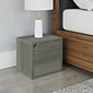 Way Basics 12.6"H x 13.4"W Stackable Modular Connect Eco Storage Cube with Door, Gray Wood Grain (C-DCUBE-GY)