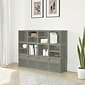 Way Basics 12.6"H x 13.4"W Stackable Modular Connect Eco Storage Cube with Door, Gray Wood Grain (C-DCUBE-GY)