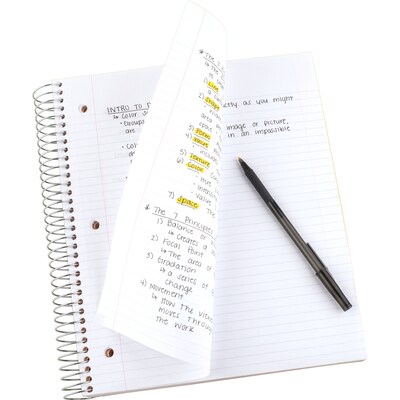 Five Star 5-Subject Notebook, 8.5" x 11", College Ruled, 200 Sheets, Black (72081)