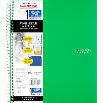 Mead 06210 Five Star 3-Subject Notebook 150 Sheets 11 x 8.50 - 1Each -  White Paper 