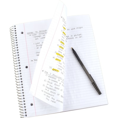 Five Star Wirebound Notebook, 1-Subject Notebook, 8.5" x 11", College Ruled, 100 Sheets, Black (72057)