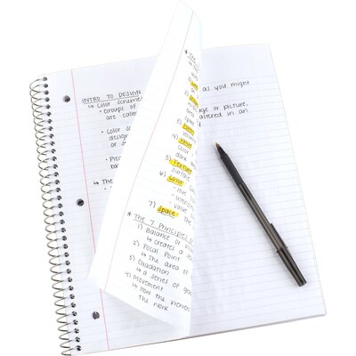 Five Star Wirebound Notebook, 1-Subject Notebook, 8.5" x 11", College Ruled, 100 Sheets, Black (72057)