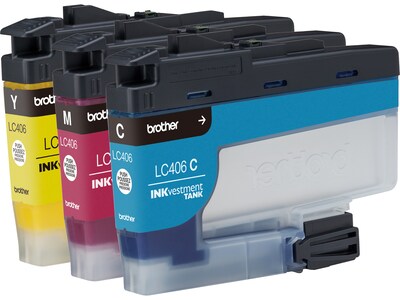 Brother LC4063PKS Cyan/Magenta/Yellow Standard Yield Ink Cartridges, 3/Pack