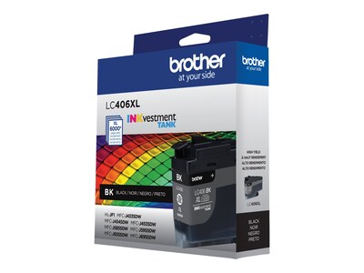 Brother LC406XL Black High Yield Ink Cartridge, Prints Up to 6,000 Pages (LC406XLBKS)