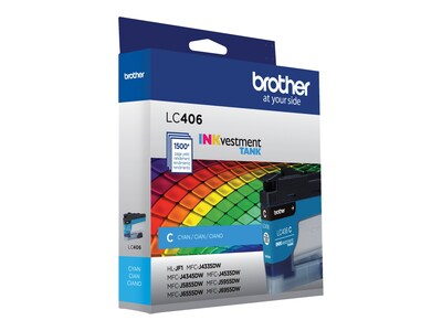 Brother INKvestment Tank LC406 Cyan Standard Yield Ink Cartridge, Prints Up to 1,500 Pages (LC406CS)