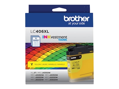 Brother LC406XL Yellow High Yield Ink Cartridge, Prints Up to 5,000 Pages (LC406XLYS)