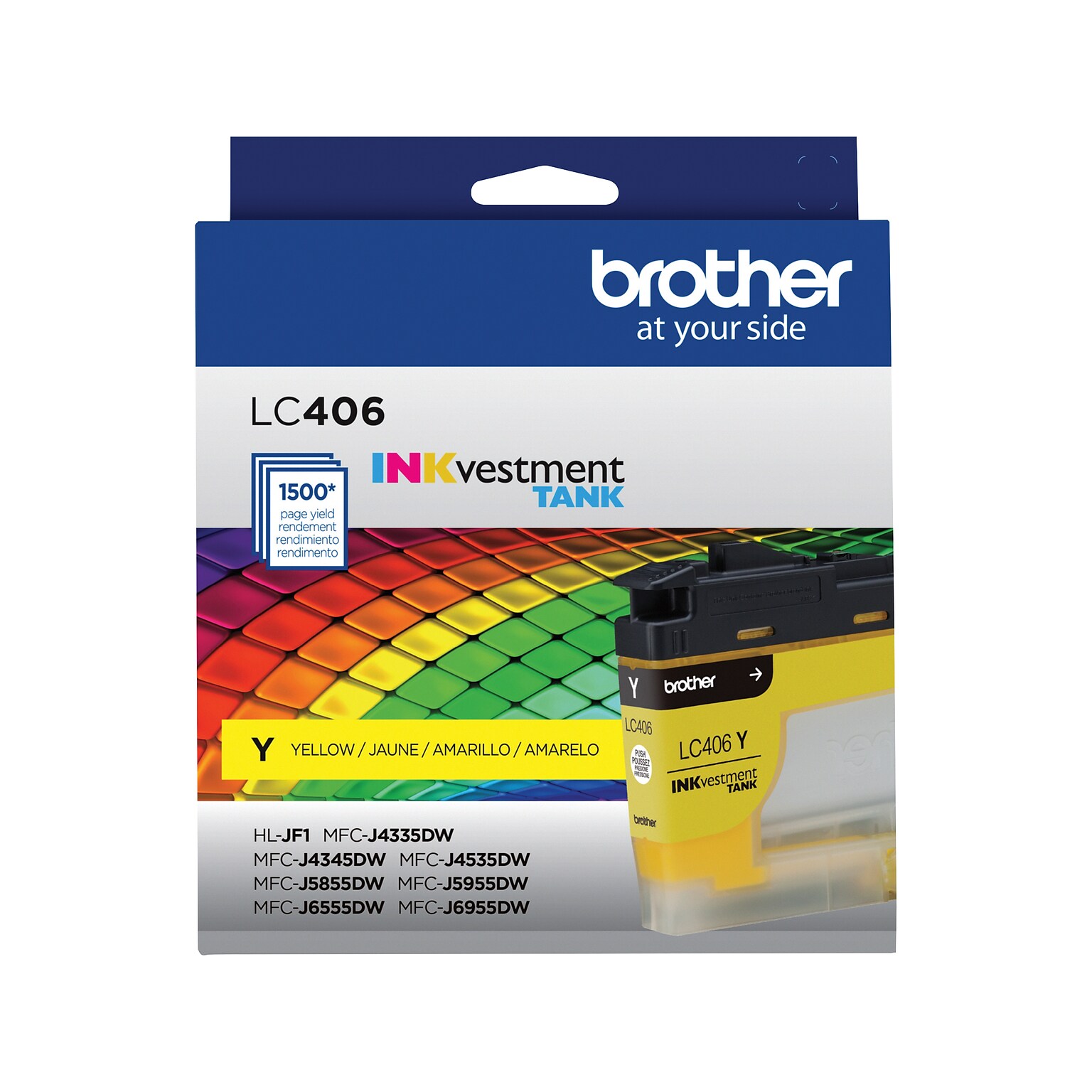 Brother LC406 Yellow Standard Yield Ink Cartridge, Prints Up to 1,500 Pages (LC406YS)