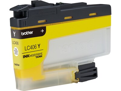 Brother LC406 Yellow Standard Yield Ink Cartridge, Prints Up to 1,500 Pages (LC406YS)