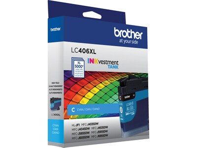 Brother LC406XL Cyan High Yield Ink Cartridge, Prints Up to 5,000 Pages (LC406XLCS)