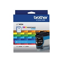 Brother INKvestment Tank LC404 Cyan Standard Yield Ink Cartridge, Prints Up to 750 Pages (LC404CS)