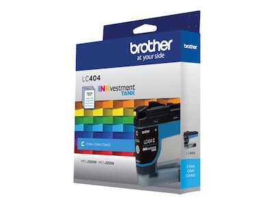 Brother INKvestment Tank LC404 Cyan Standard Yield Ink Cartridge, Prints Up to 750 Pages (LC404CS)