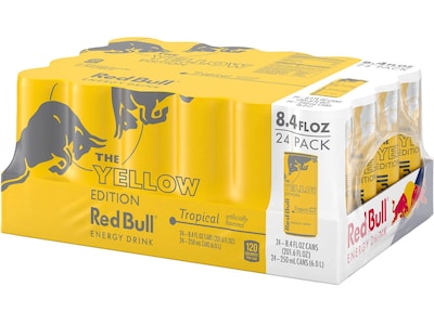 Red Bull The Yellow Edition Tropical Energy Drink, 8.4 Fl. Oz., 24 Cans/Carton (RB224483)