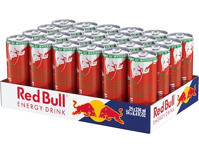 Red Bull The Red Edition Watermelon Energy Drink, 8.4 Fl. Oz., 24 Cans/Carton (RB230365)