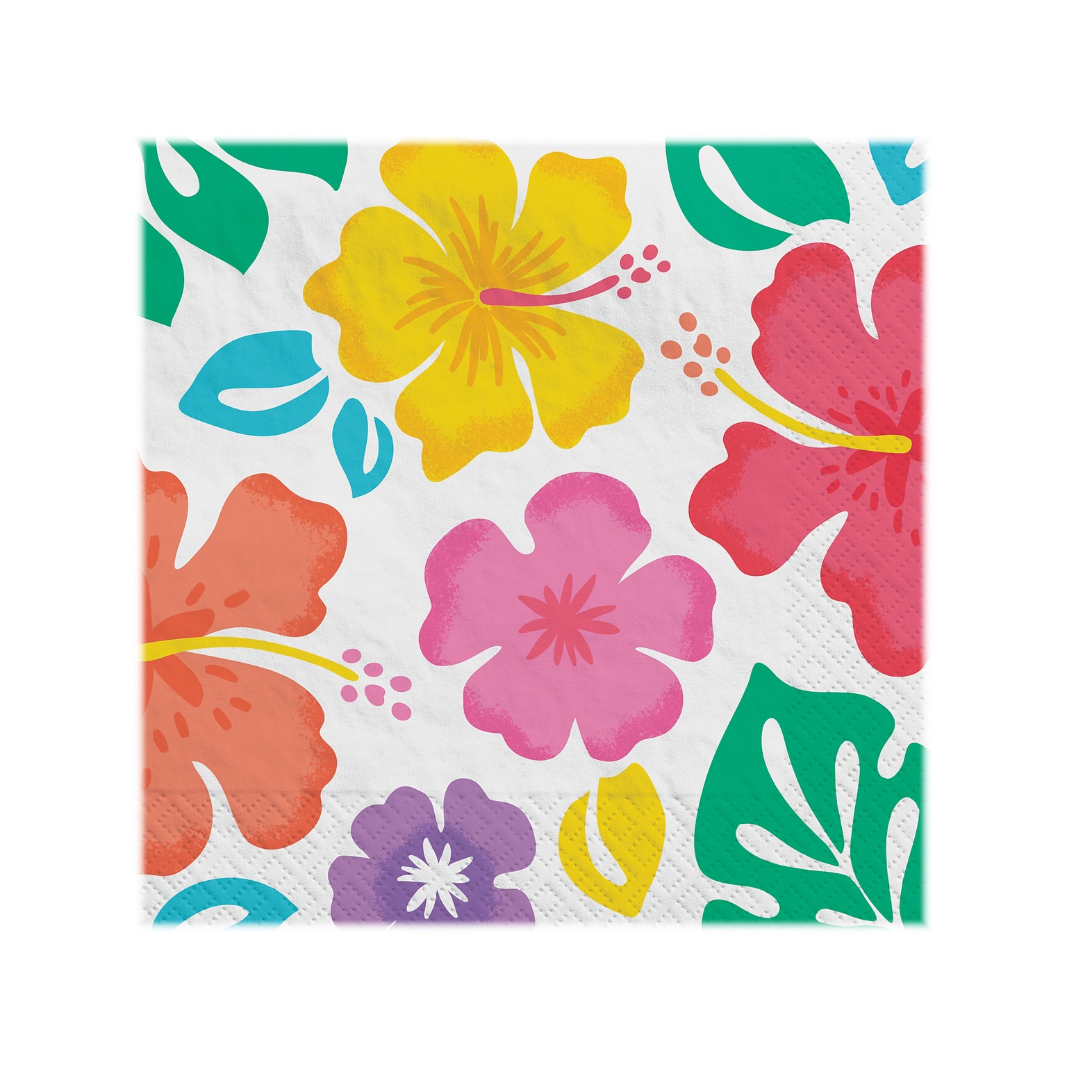 Amscan Summer Hibiscus Luau Luncheon Napkins, Multicolor, 100/Pack (712735)