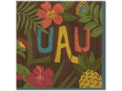 Amscan Vintage Tiki Luau Luncheon Napkins, Multicolor, 100/Pack (712736)