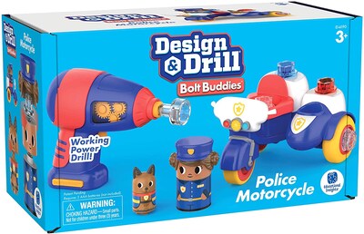 Educational Insights Design & Drill Bolt Buddies Police Motorcycle, Multicolor (4190)