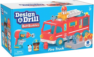 Educational Insights Design & Drill Bolt Buddies Fire Truck, Multicolor (4189)