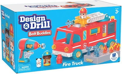 Educational Insights Design & Drill Bolt Buddies Fire Truck, Multicolor (4189)