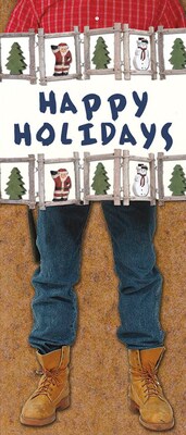 Jeans and Boots Happy Holidays Greeting Cards, With Envelopes, 7.25 x 8.5, 25 Cards per set