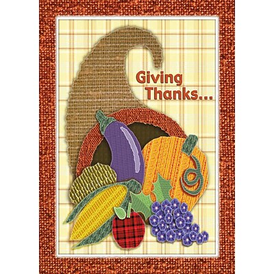 Giving Thanks Cornucopia Seasonal Greetings Cards, With A7 Envelopes, 7 x 5, 25 Cards per Set