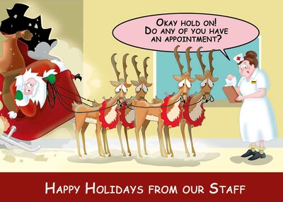 Happy Holidays From Our Staff Humerous Christmas Greeting Cards, With A7 Envelopes, 7 x 5, 25 Card