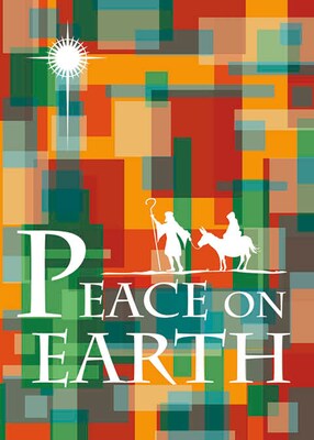 Peace On Earth Colorful Christmas Greeting Cards, With A7 Envelopes, 7 x 5, 25 Cards per Set