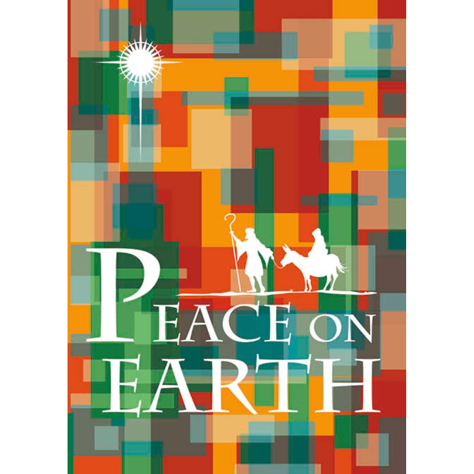 Peace On Earth Colorful Christmas Greeting Cards, With A7 Envelopes, 7 x 5, 25 Cards per Set