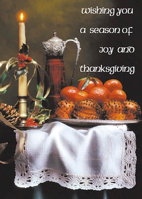 Wishing You A Season Of Joy And Thanksgiving Holiday Greeting Cards, With A7 Envelopes, 7 x 5, 25