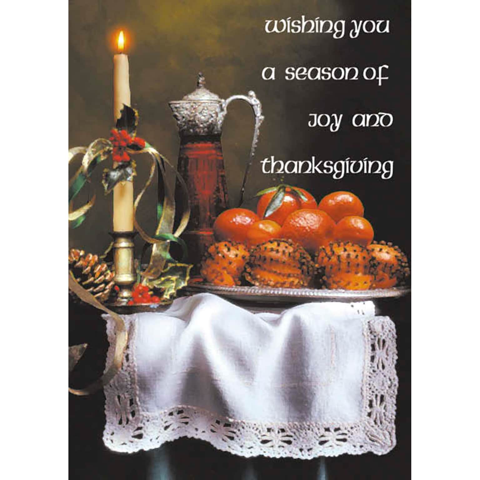 Wishing You A Season Of Joy And Thanksgiving Holiday Greeting Cards, With A7 Envelopes, 7 x 5, 25 Cards per Set