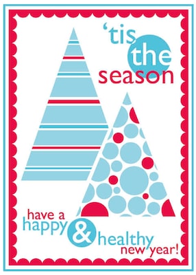 Have A Happy & Healthy New Year Holiday Greeting Cards, With A7 Envelopes, 7 x 5, 25 Cards per Set