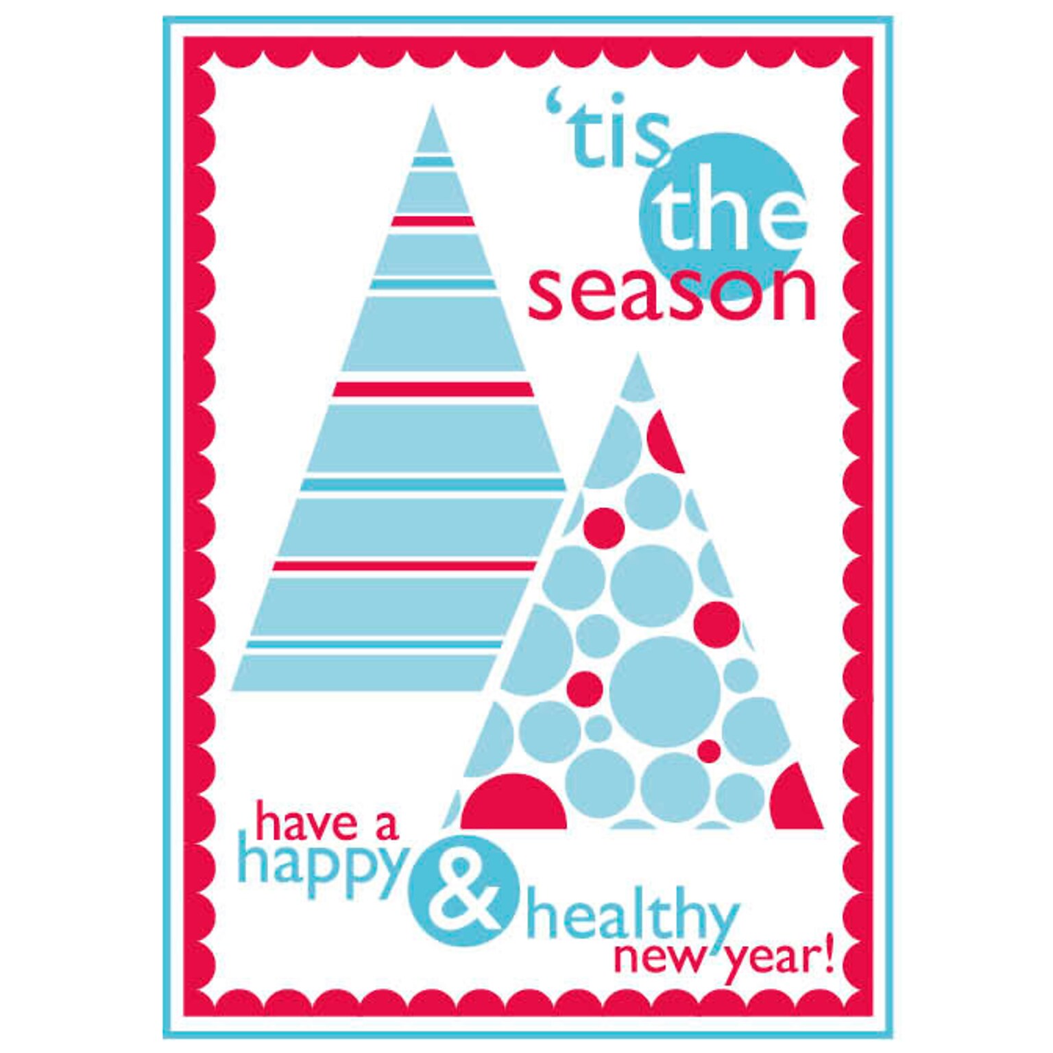 Have A Happy & Healthy New Year Holiday Greeting Cards, With A7 Envelopes, 7 x 5, 25 Cards per Set