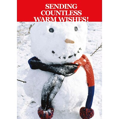 Sending Countless Warm Wishes Snowman Holiday Greeting Cards, With A7 Envelopes, 7 x 5, 25 Cards per Set