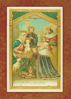Vintage Greetings A Merry Christmas Holiday Greeting Cards, With A7 Envelopes, 7 x 5, 25 Cards per