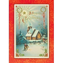 Vintage Greetings A Joyous Christmas Holiday Greeting Cards, With A7 Envelopes, 7 x 5, 25 Cards pe