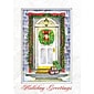 Holiday Greetings White Door With Wreath Seasonal Greeting Cards, With A7 Envelopes, 7" x 5", 25 Cards per Set