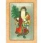 Vintage Greetings Christmas with Santa Holiday Cards, With A7 Envelopes, 7" x 5", 25 Cards per Set