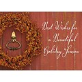 Best Wishes For Holiday Season Wreath Greeting Cards, With A7 Envelopes, 7 x 5, 25 Cards per Set